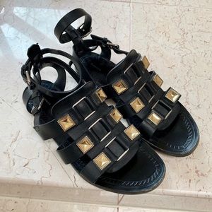 Proenza Schouler Black Studded Gladiator Sandals